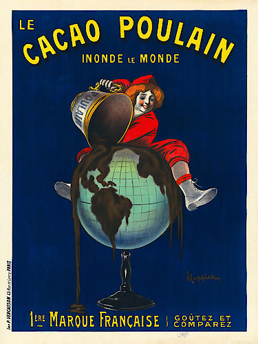 Le cacao Poulain inonde le monde, 1911 von Leonetto Cappiello