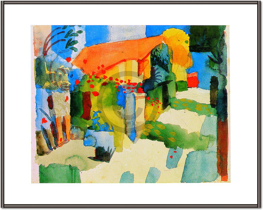 Haus im Garten, AM-58 von August           Macke