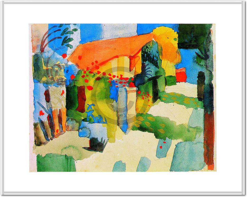 Haus im Garten, AM-58 von August           Macke