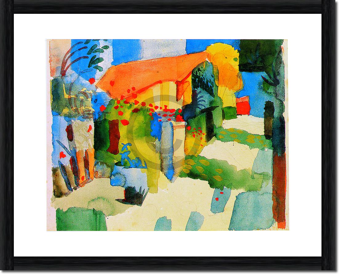 Haus im Garten, AM-58 von August           Macke