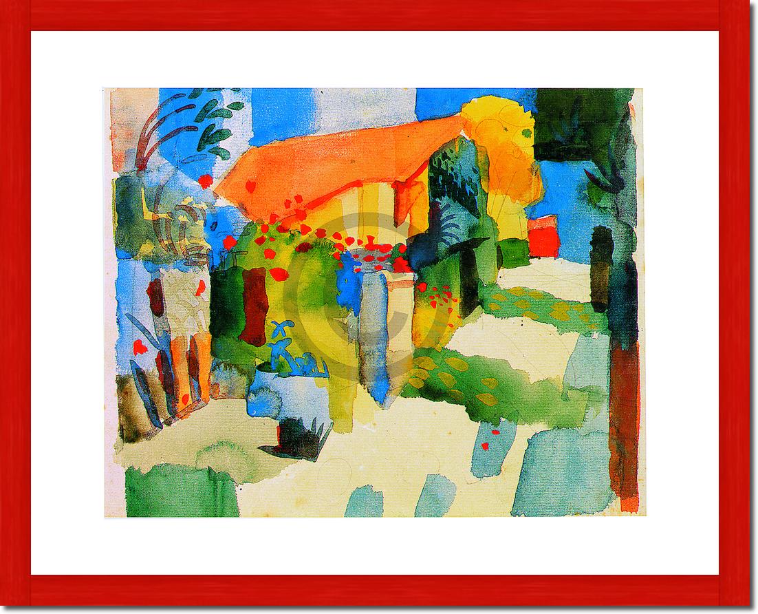 Haus im Garten, AM-58 von August           Macke