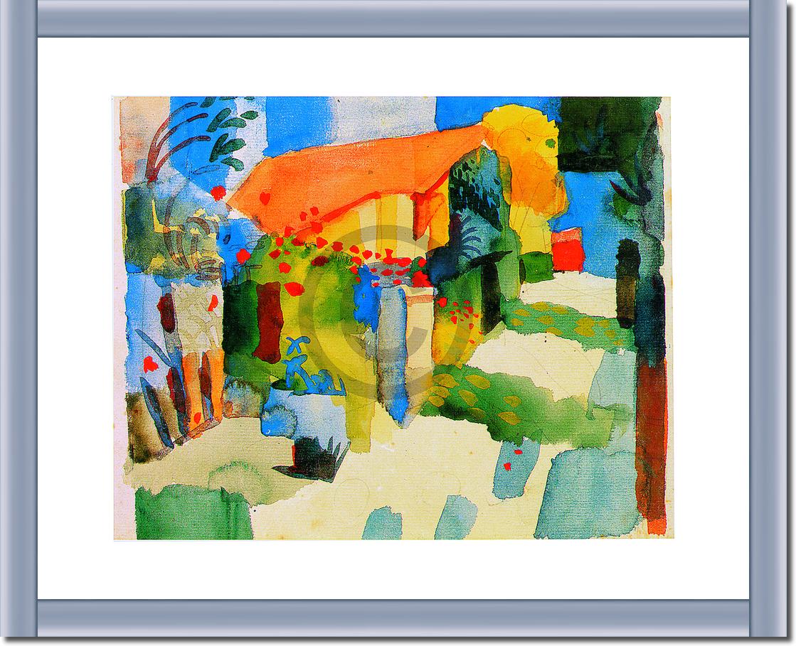 Haus im Garten, AM-58 von August           Macke