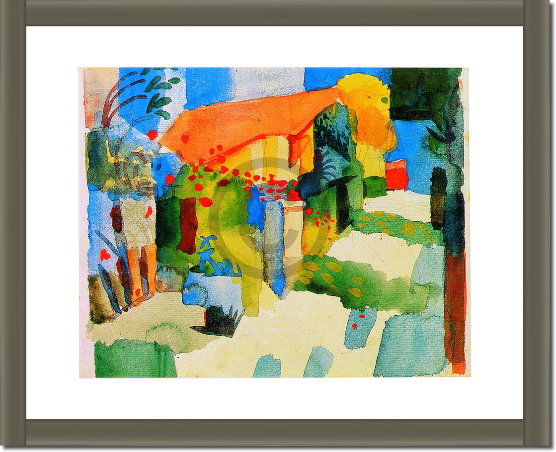 Haus im Garten, AM-58 von August           Macke