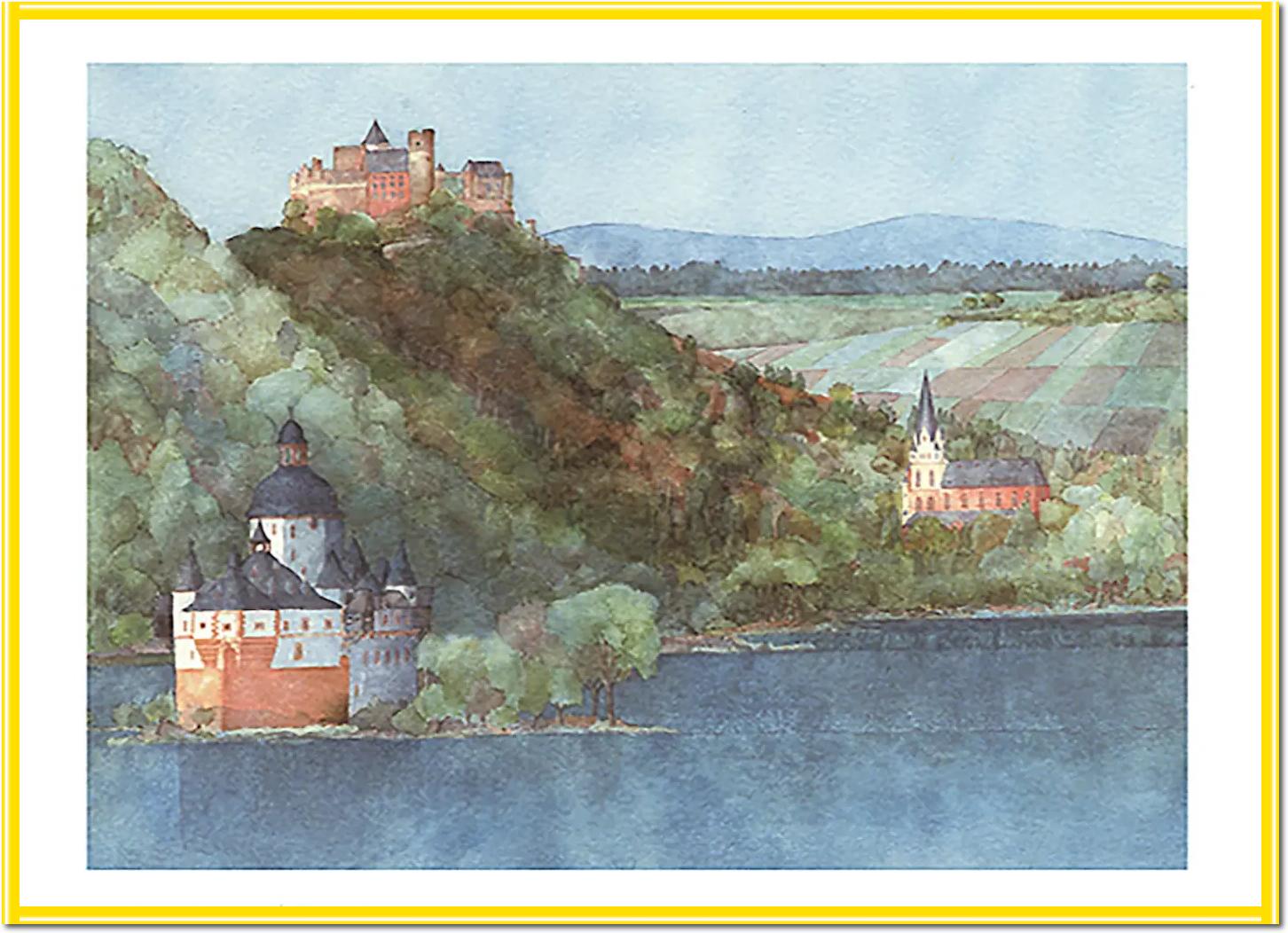 Oberwesel und Pfalz, Rhein von Helga Westphal