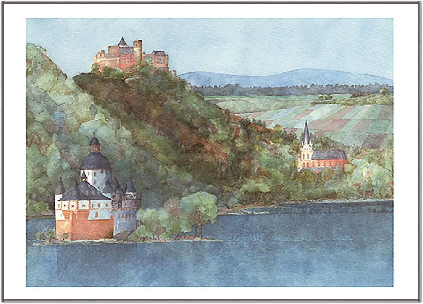 Oberwesel und Pfalz, Rhein von Helga Westphal