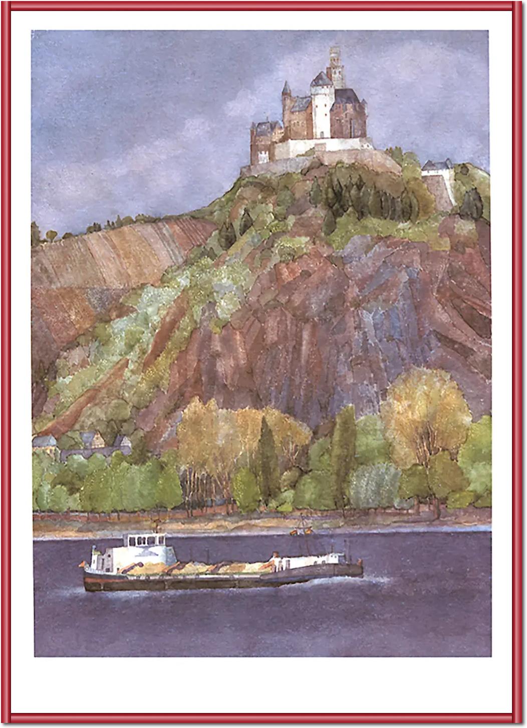 Marksburg, Rhein von Helga Westphal