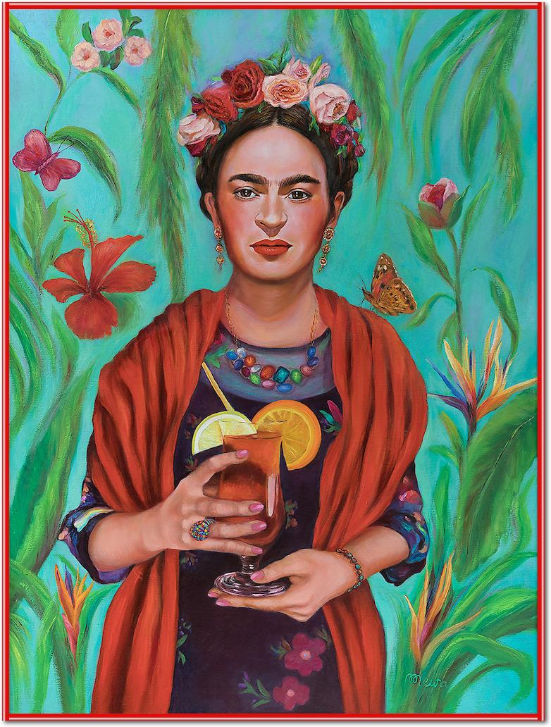 Frida with Tequila Sunrise von Mirka Machel