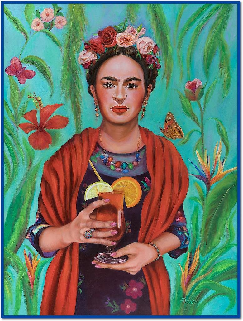 Frida with Tequila Sunrise von Mirka Machel