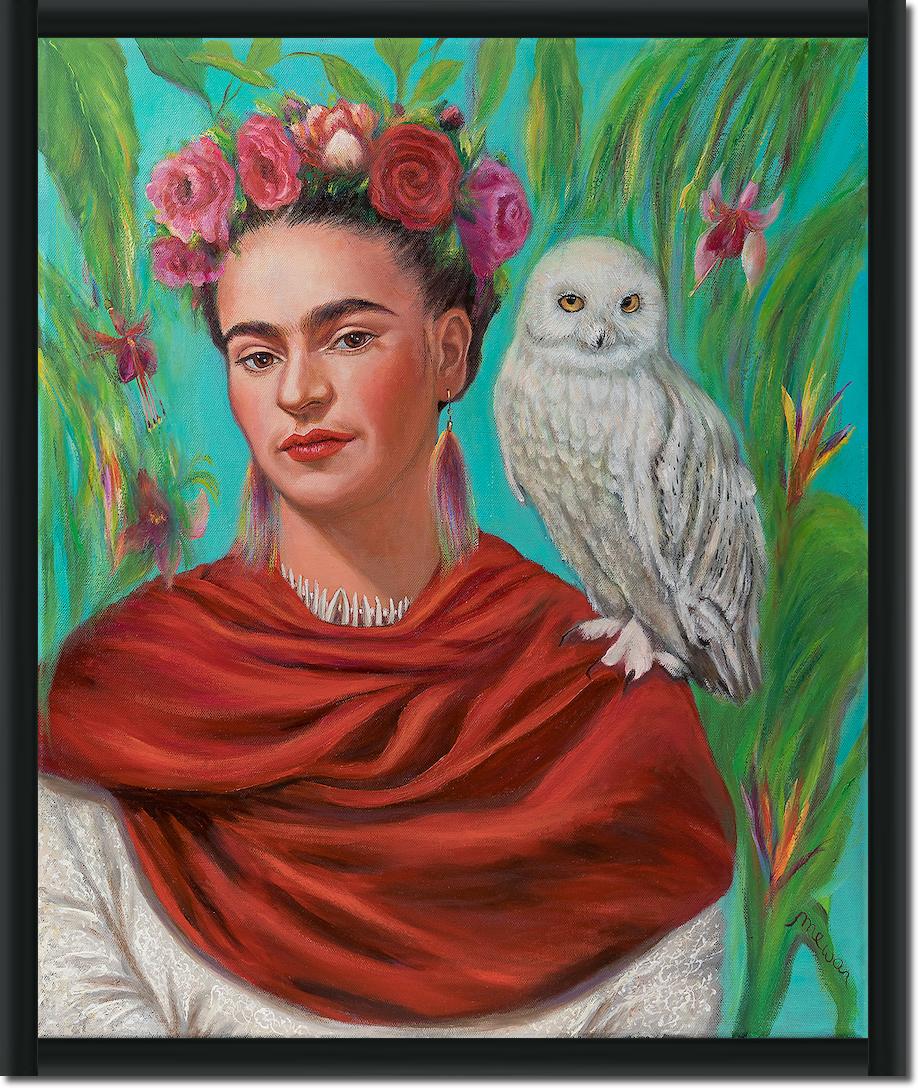 Frida mit Eule von Mirka Machel