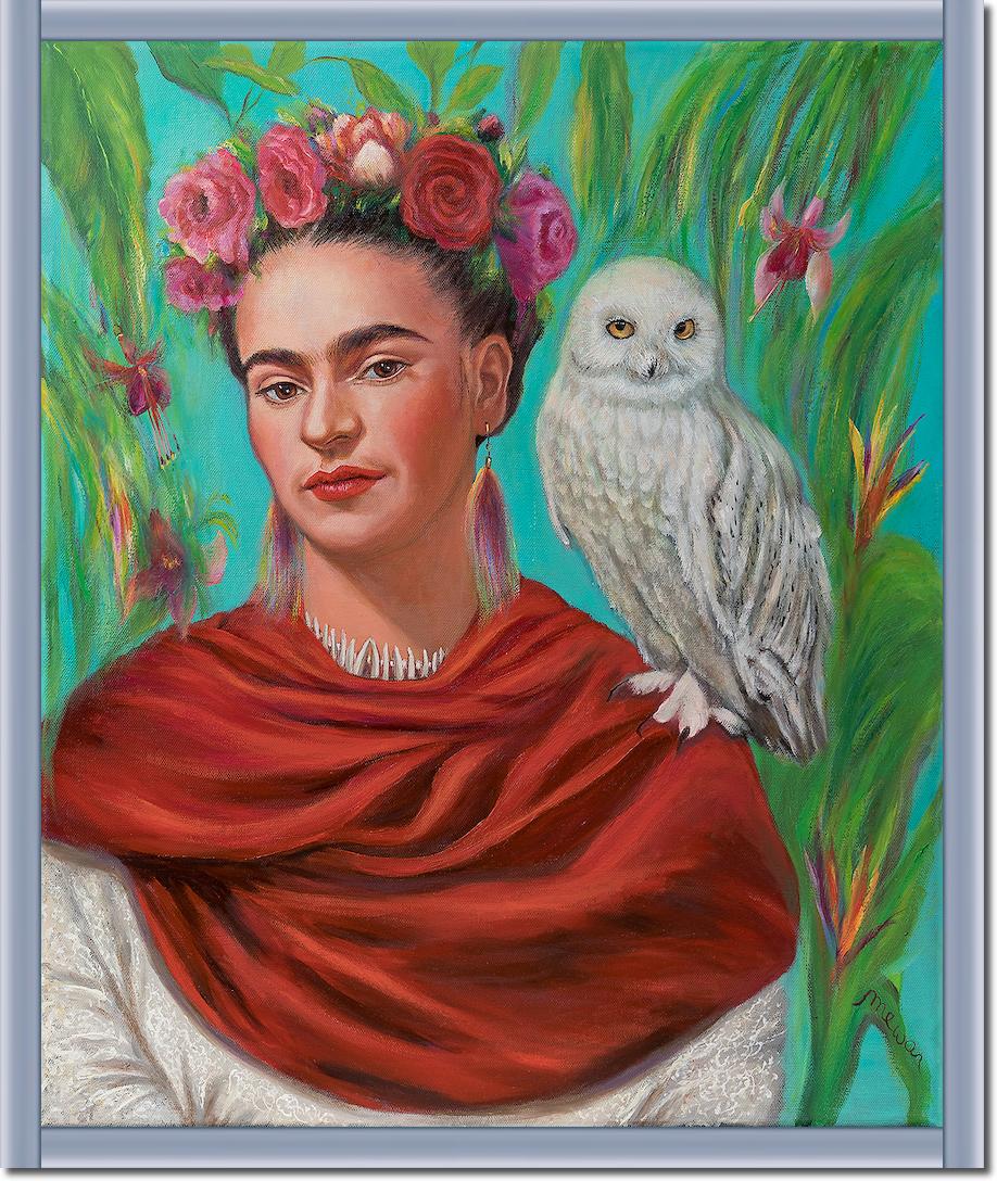 Frida mit Eule von Mirka Machel