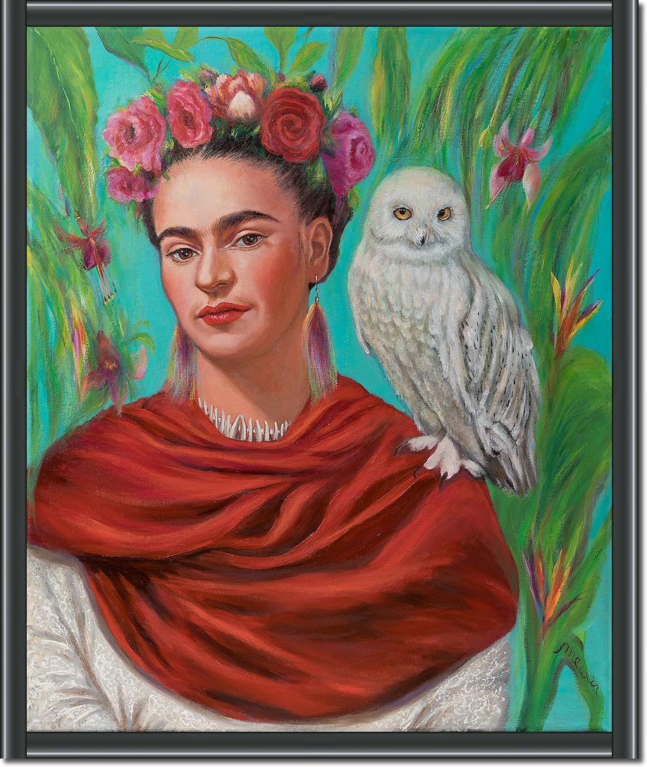 Frida mit Eule von Mirka Machel