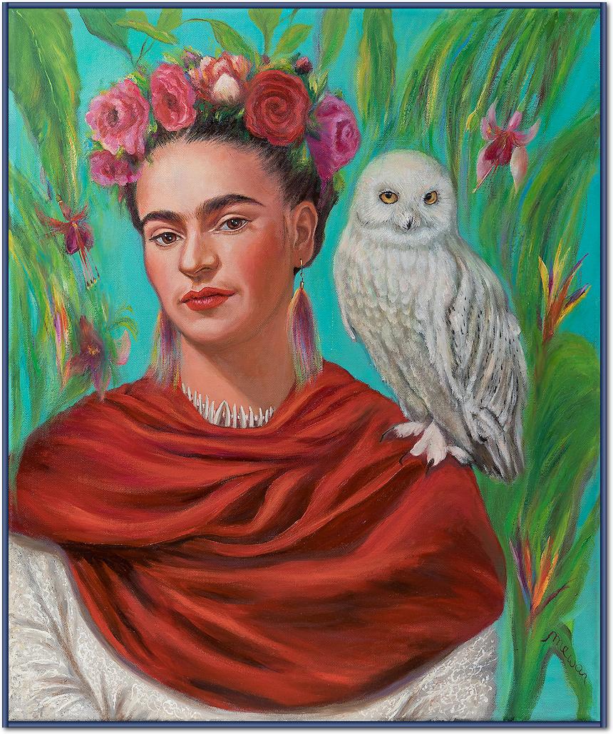 Frida mit Eule von Mirka Machel