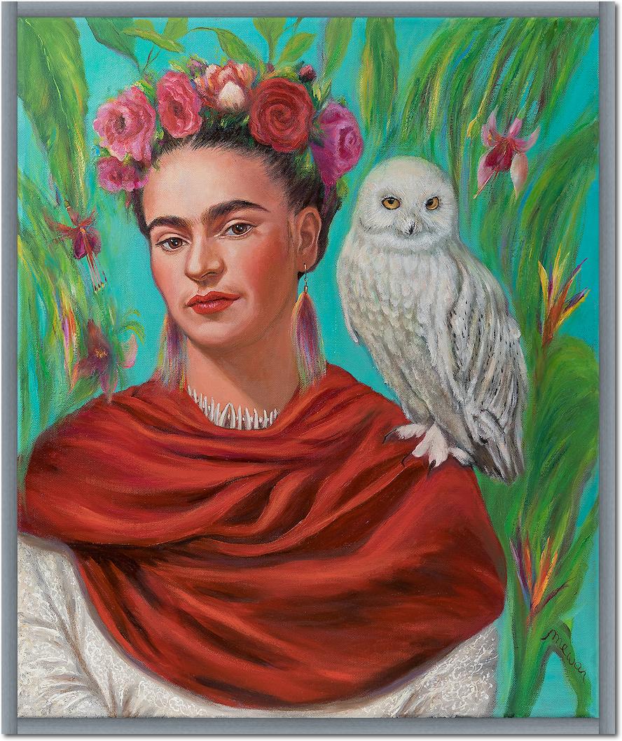 Frida mit Eule von Mirka Machel