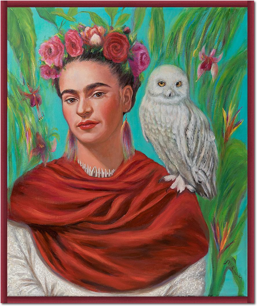 Frida mit Eule von Mirka Machel