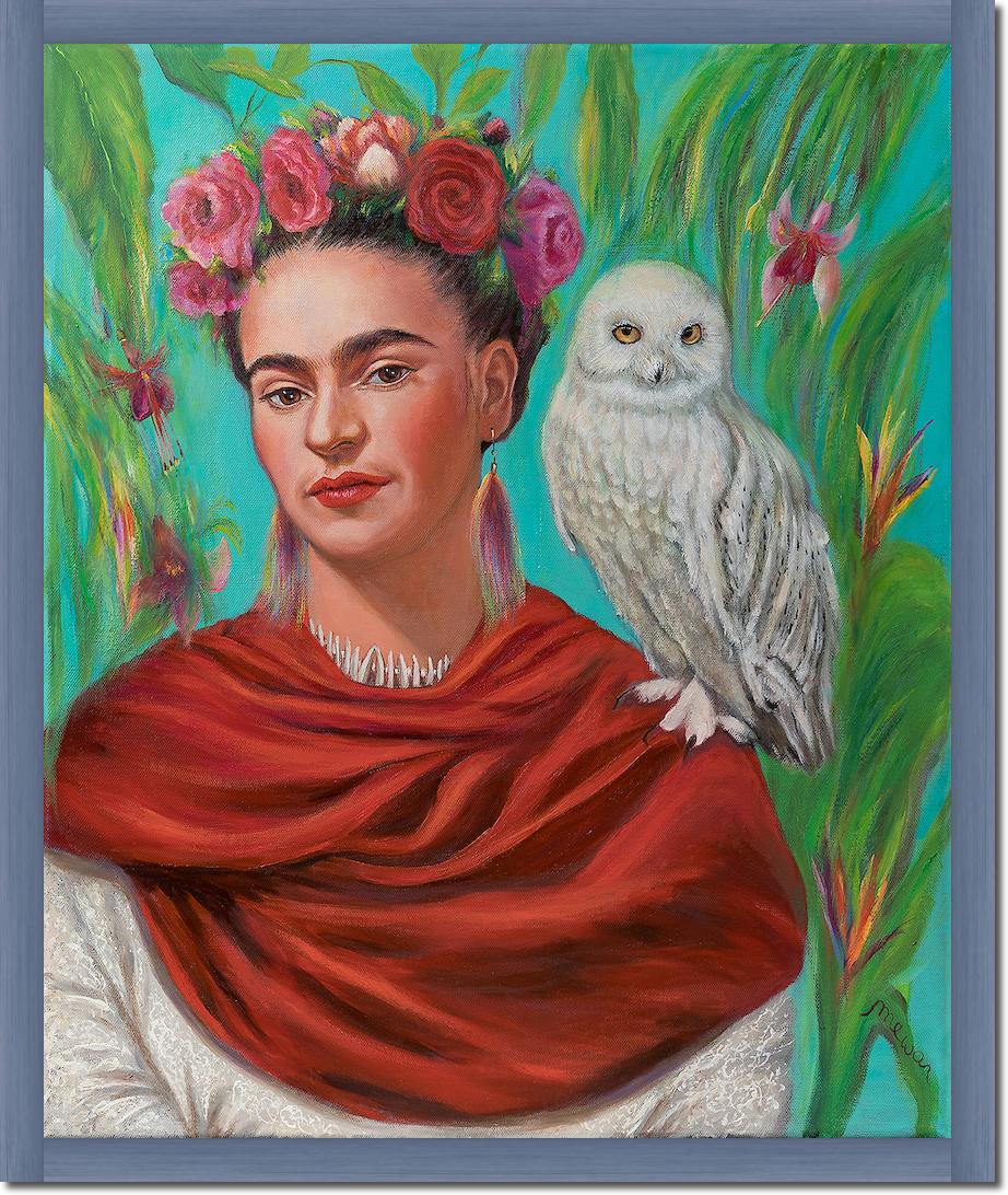 Frida mit Eule von Mirka Machel