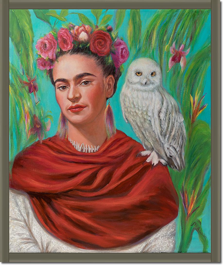 Frida mit Eule von Mirka Machel