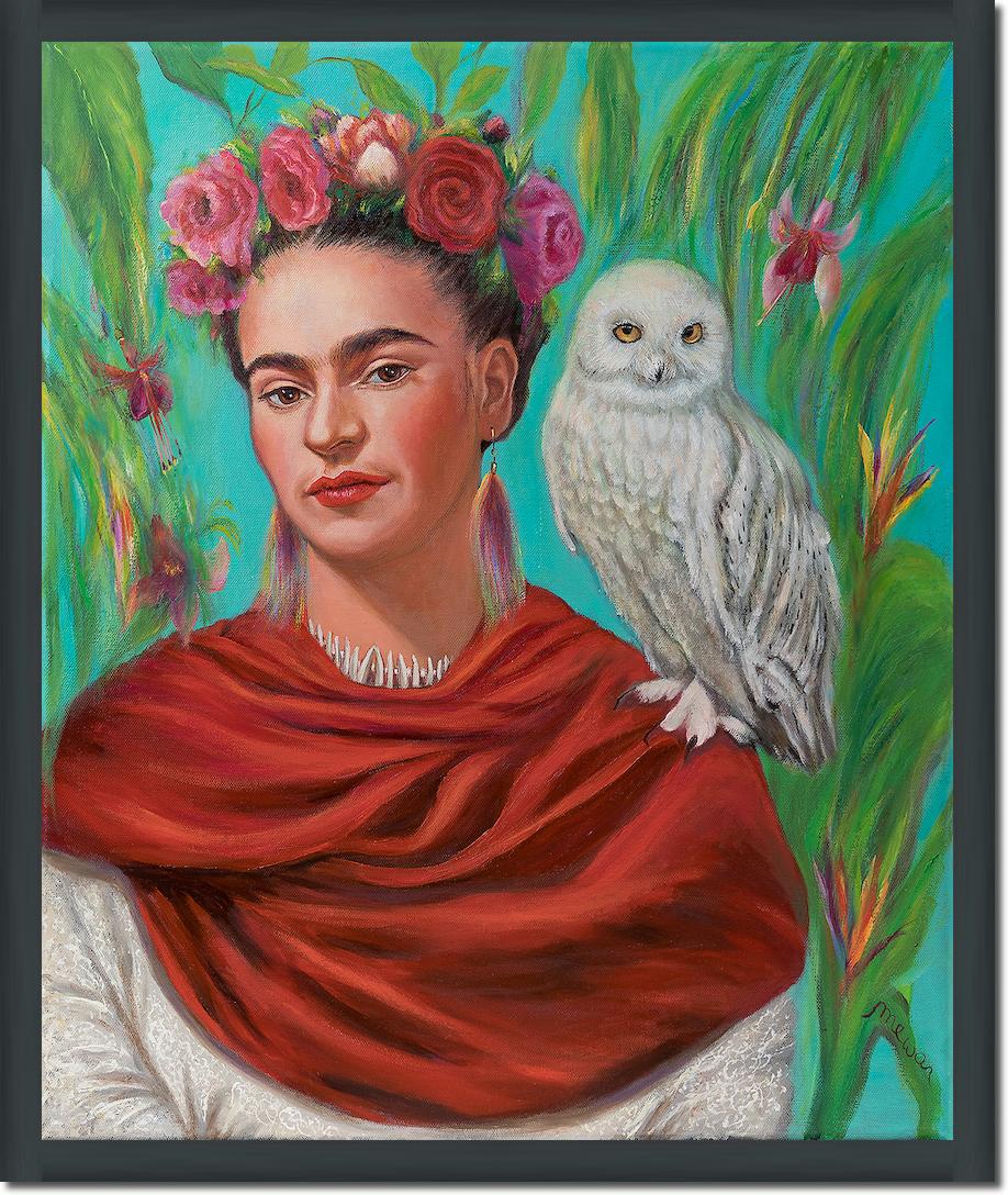 Frida mit Eule von Mirka Machel