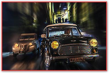Cars in action - Austin Mini von Jean-Loup Debionne