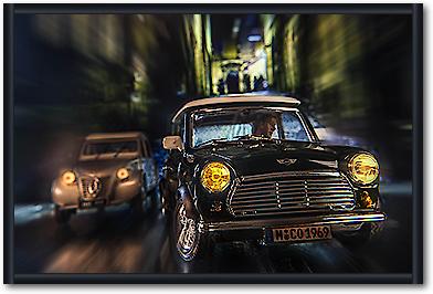 Cars in action - Austin Mini von Jean-Loup Debionne