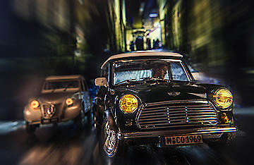 Cars in action - Austin Mini von Jean-Loup Debionne